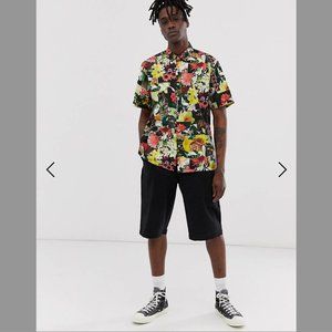 ASOS DESIGN relaxed fit shirt photo floral print